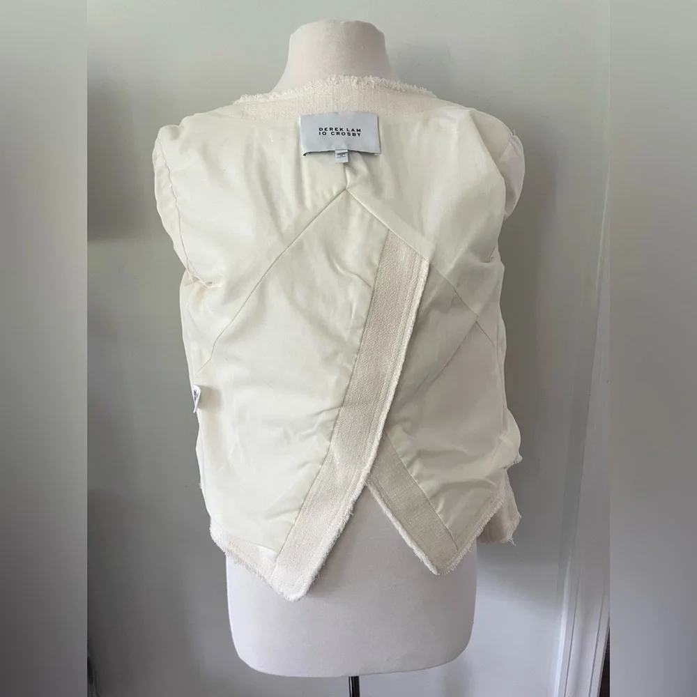 DEREK LAM 10 CROSBY COTTON BLEND CROPPED JACKET SIZE 6